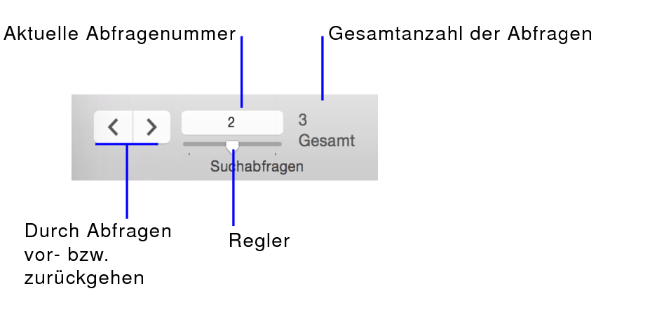 Navigationssteuerungen im Suchenmodus