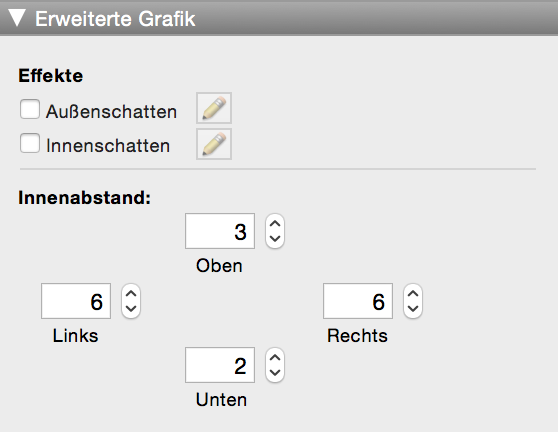 Erweiterter Grafikbereich des Inspektors