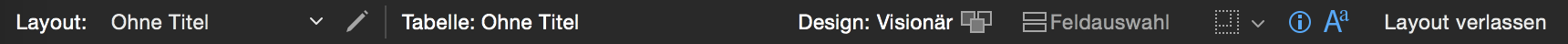 Layoutleiste im Layoutmodus unter OS X