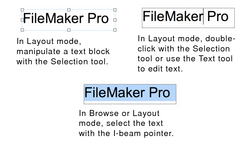 Text selection example