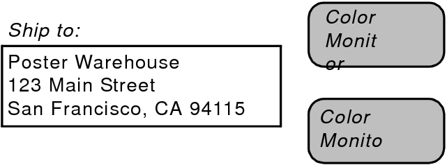 Examples of truncated layout text