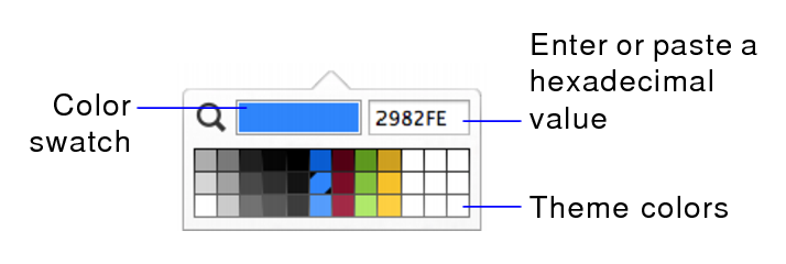 Theme colors in color palette