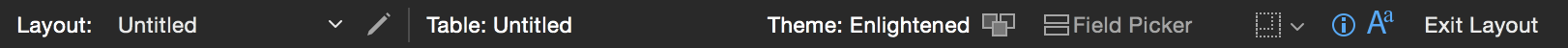Layout bar in Layout mode in OS X