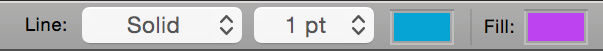 Line and fill controls on the formatting bar