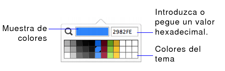 Colores del tema de la paleta de colores