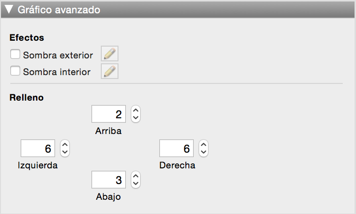 Área Gráfico avanzado del Inspector