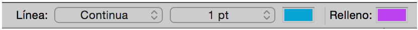 Controles de línea y de relleno en la barra de formato