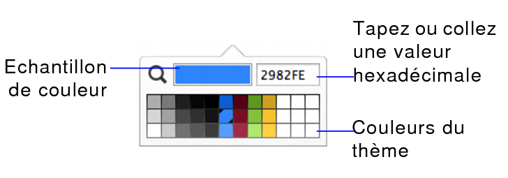 Couleurs du thème dans la palette de couleurs