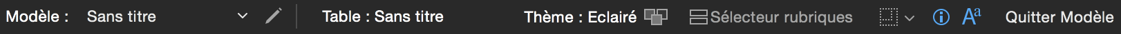 Barre de modèle en mode Modèle sous OS X