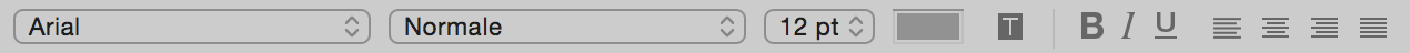 Barra di formattazione nel modo Formato scheda in OS X