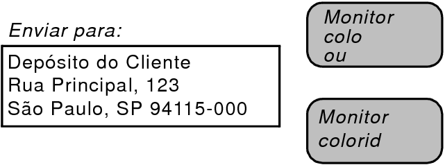 Exemplos de texto de layout truncado