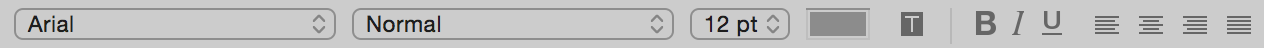 Formateringslisten i Layoutläge i OS X