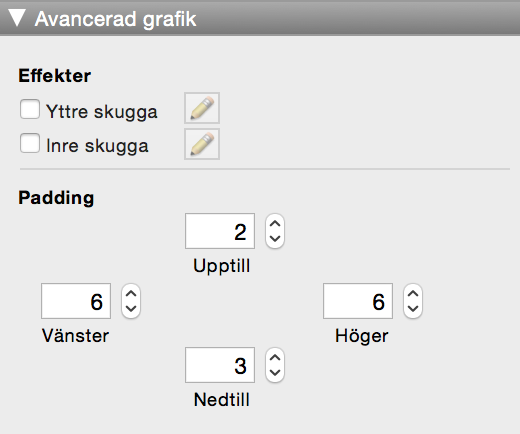 Området Avancerad grafik i Granskaren
