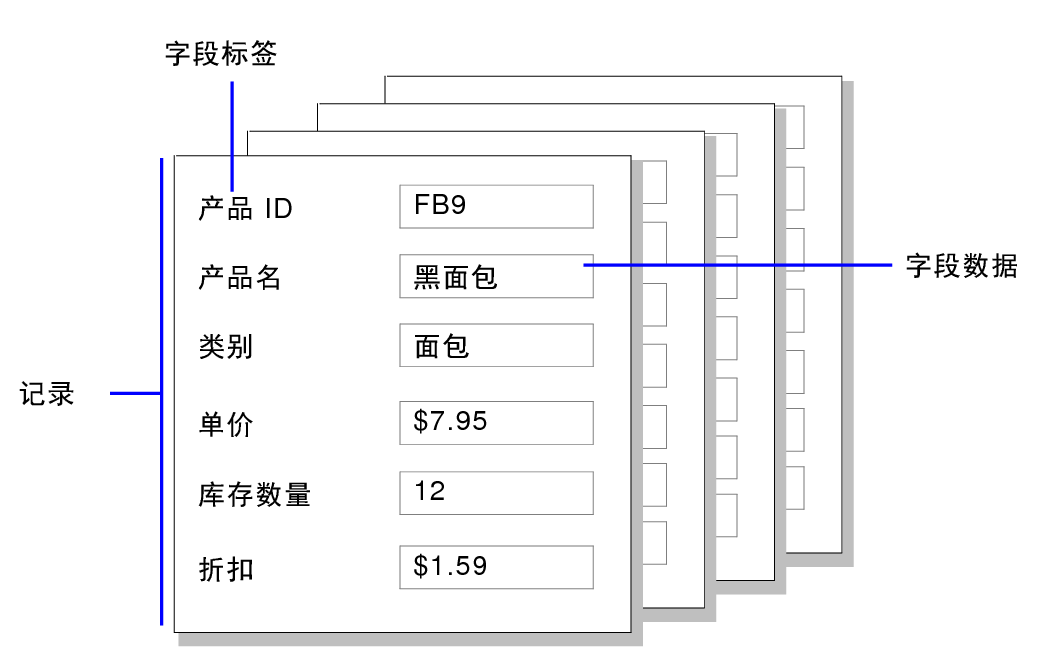 记录与字段数据与字段标签示例
